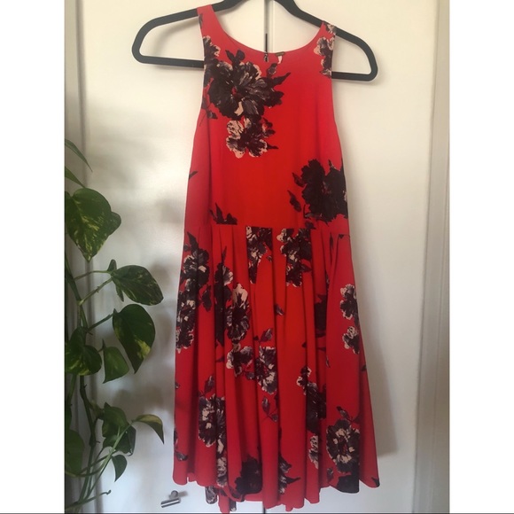 Free People Cherry Red Floral Dress - Picture 2 of 5